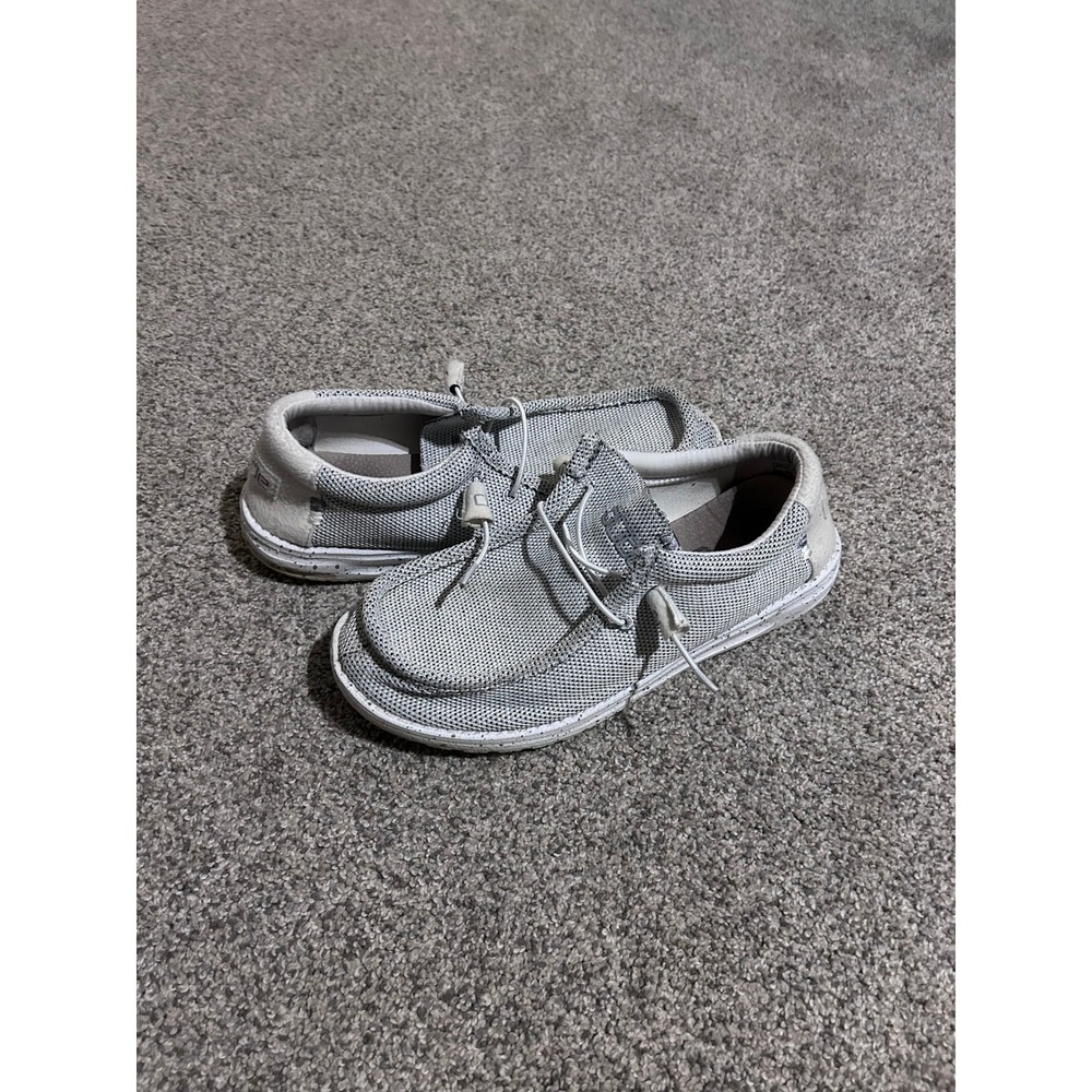Hey Dude Wally Sox Men's Size 10 Gray White Casual Loafers Shoes